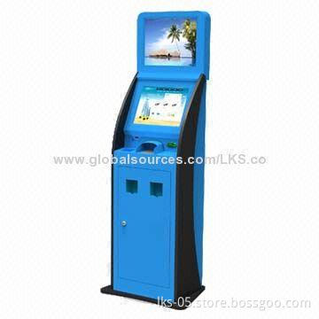 17-inch Touch Screen Kiosk with Credit Card Reader and Tickets Printer Functions